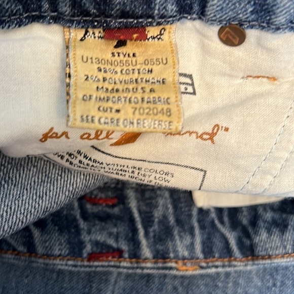 VINTAGE 7 FOR ALL MAMKIND LOW RISE FADED JEANS 28 BOOTCUT LIGHT FLARE - Picture 5 of 7
